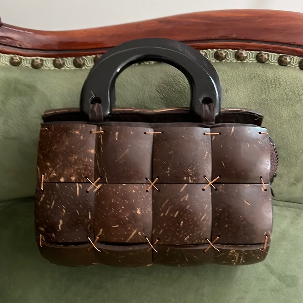 Small 6 inch wooden purse